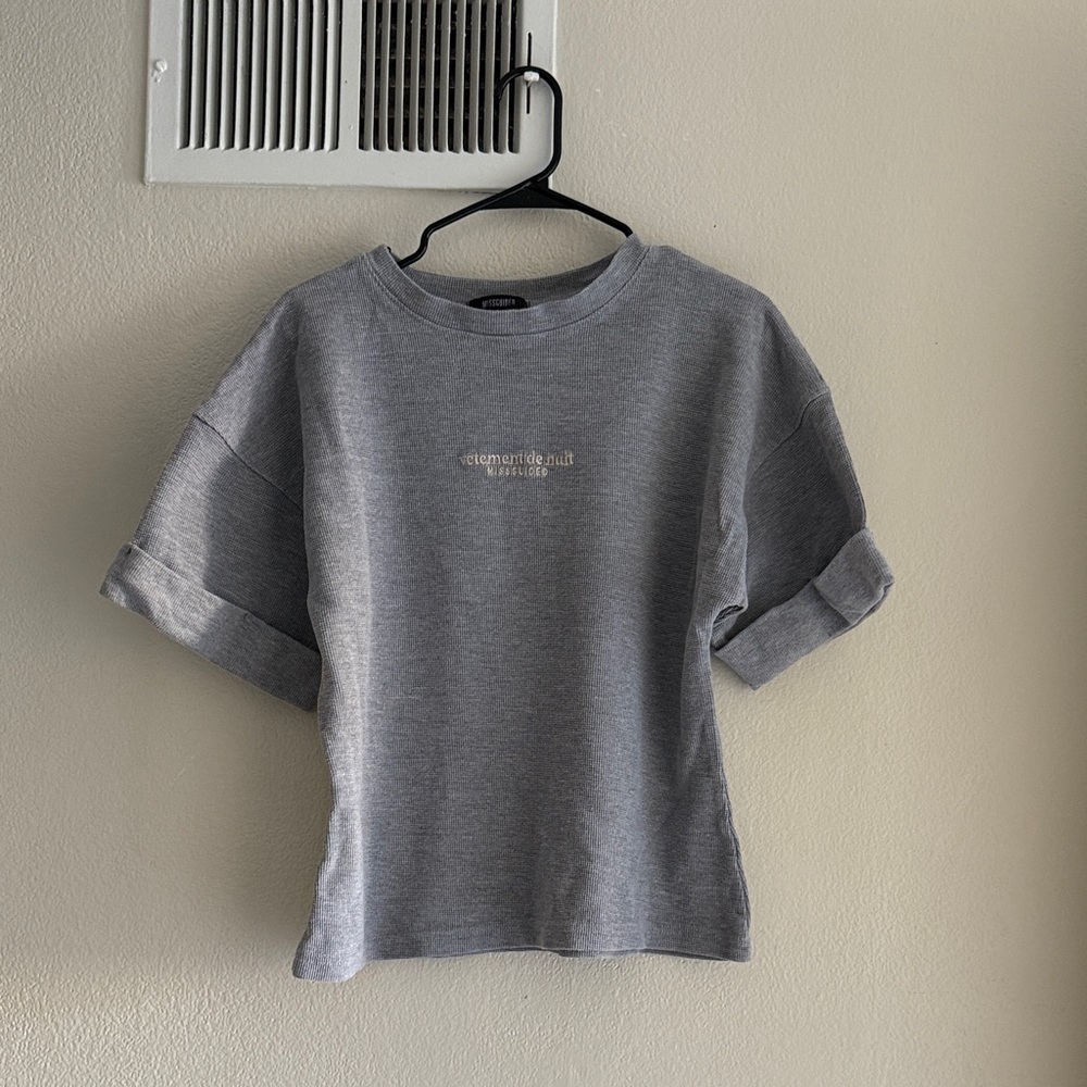 Missguided Gray Casual Tunic Top